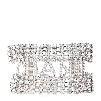 Chanel Crystal CC Logo Bracelet Silver 1 of 5