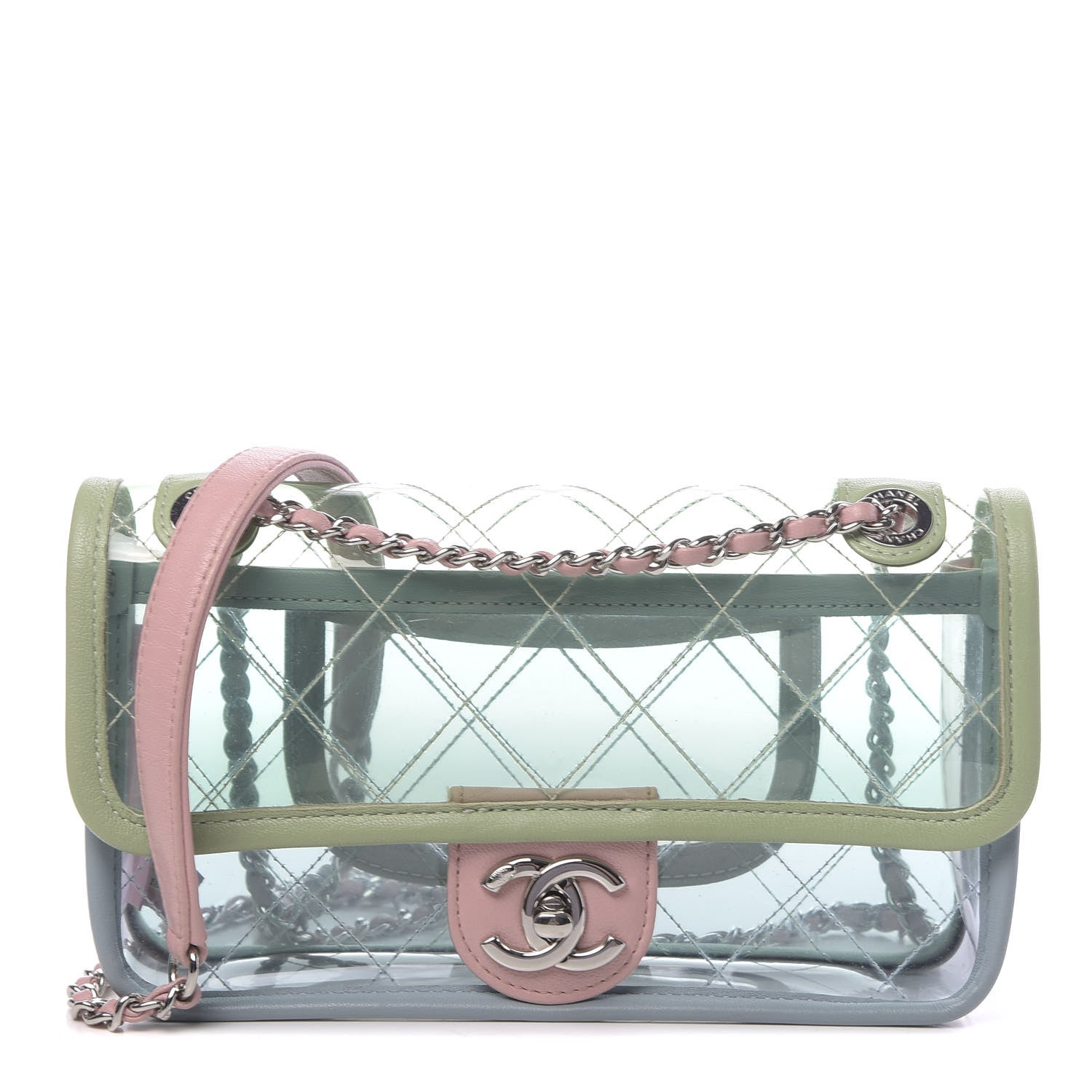 Chanel Lambskin PVC Quilted Mini Coco Splash Flap Blue Green 1 of 10