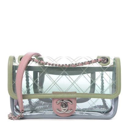 Chanel Lambskin PVC Quilted Mini Coco Splash Flap Blue Green 1 of 10