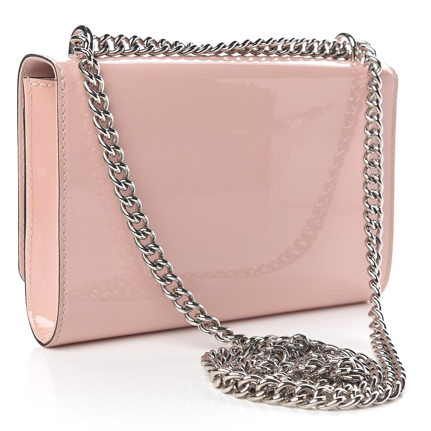 Patent Chain Louise MM Rose Ballerine