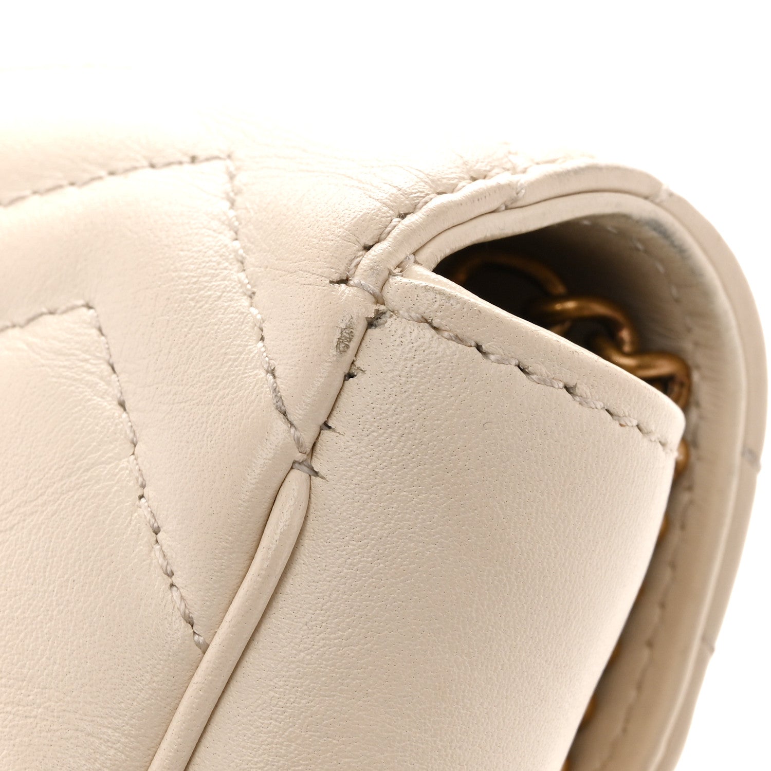 Gucci Calfskin Matelasse Super Mini GG Marmont Shoulder Bag White 16 of 17