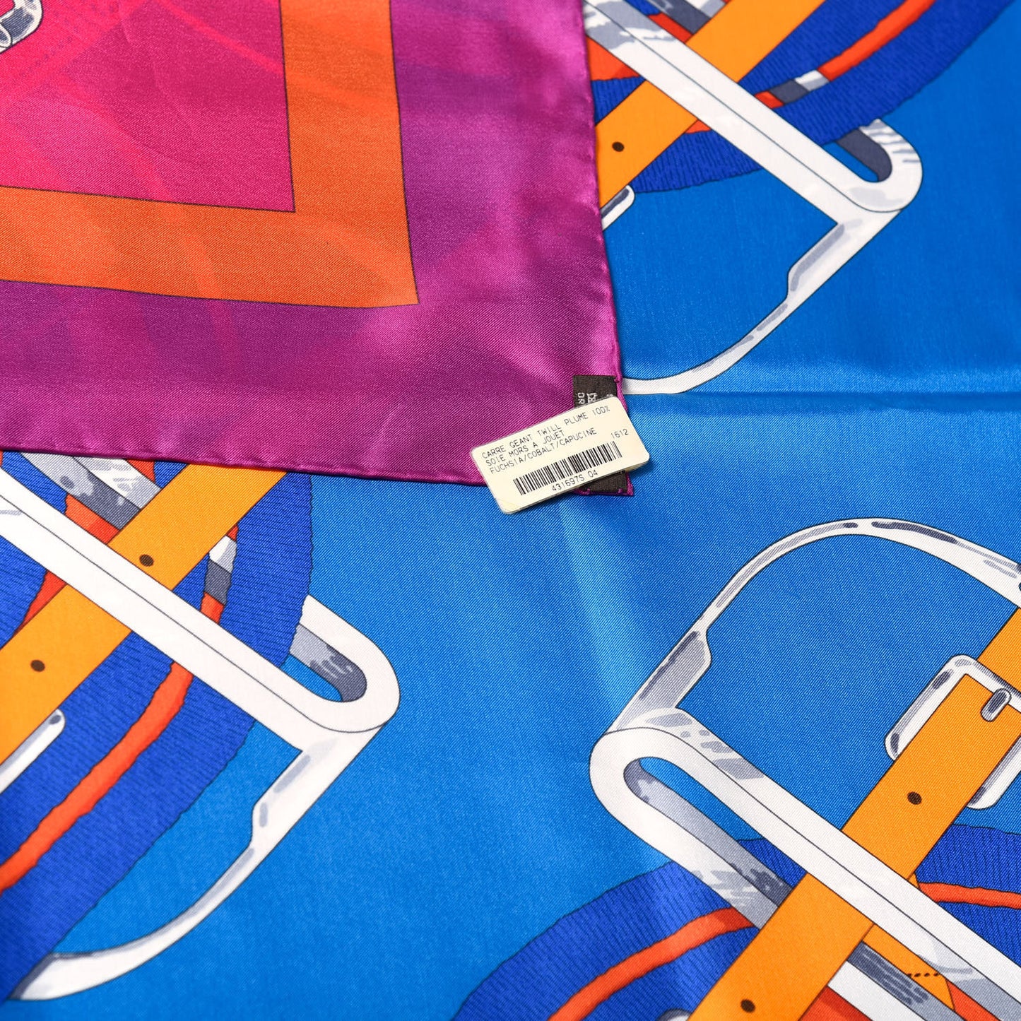 Silk Mors A Jouet Scarf 140 Fuchsia Cobalt Capucine