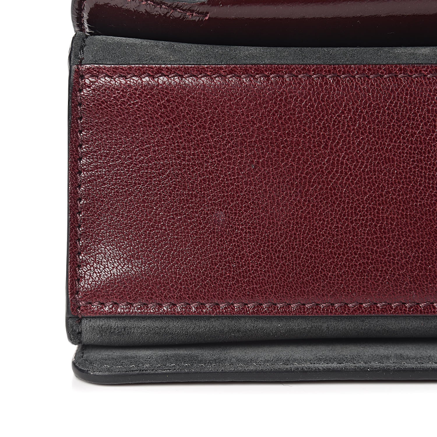 Givenchy Crinkled Patent Deerskin Suede Small GV3 Shoulder Bag Aubergine Graphite 10 of 12
