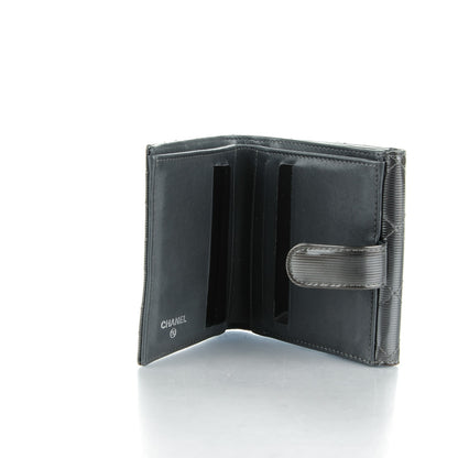 Chanel Striated Patent Quilted Compact French Flap Wallet Grey 5 of 8