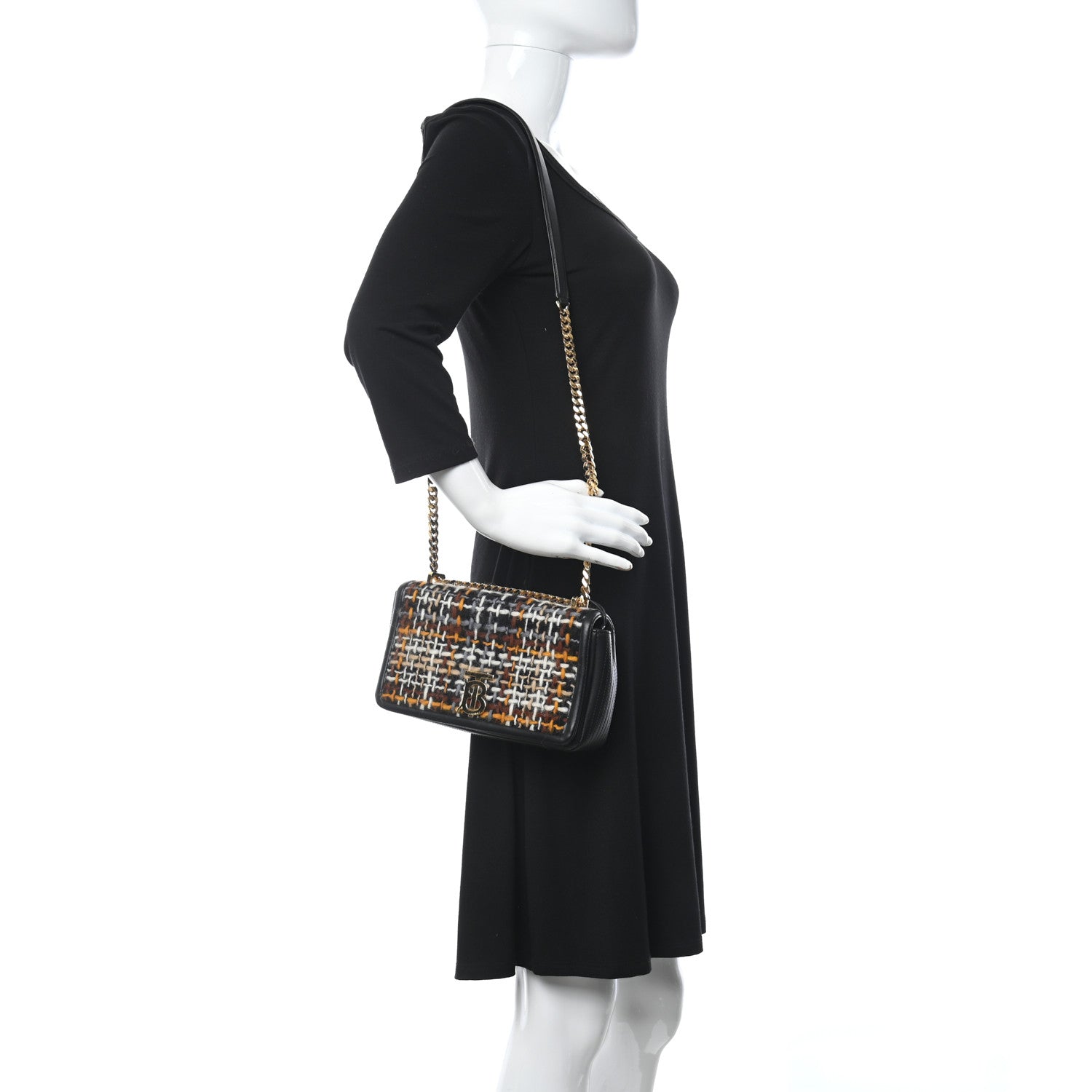 Burberry Tweed Lola Bag Black 2 of 11