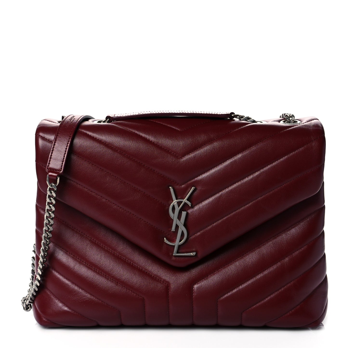 Calfskin Y Quilted Monogram Medium Loulou Chain Satchel Palissandre