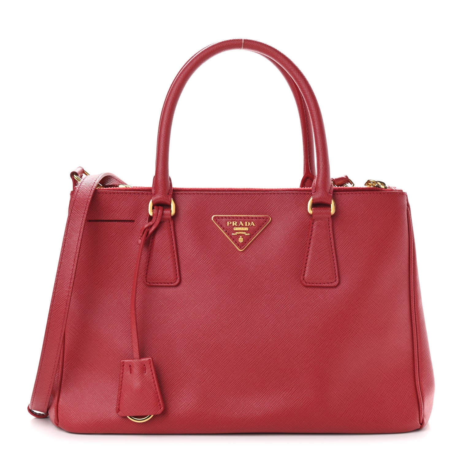 Prada Saffiano Medium Galleria Double Zip Tote Fuoco 1 of 14