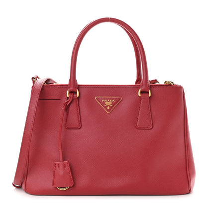 Prada Saffiano Medium Galleria Double Zip Tote Fuoco 1 of 14