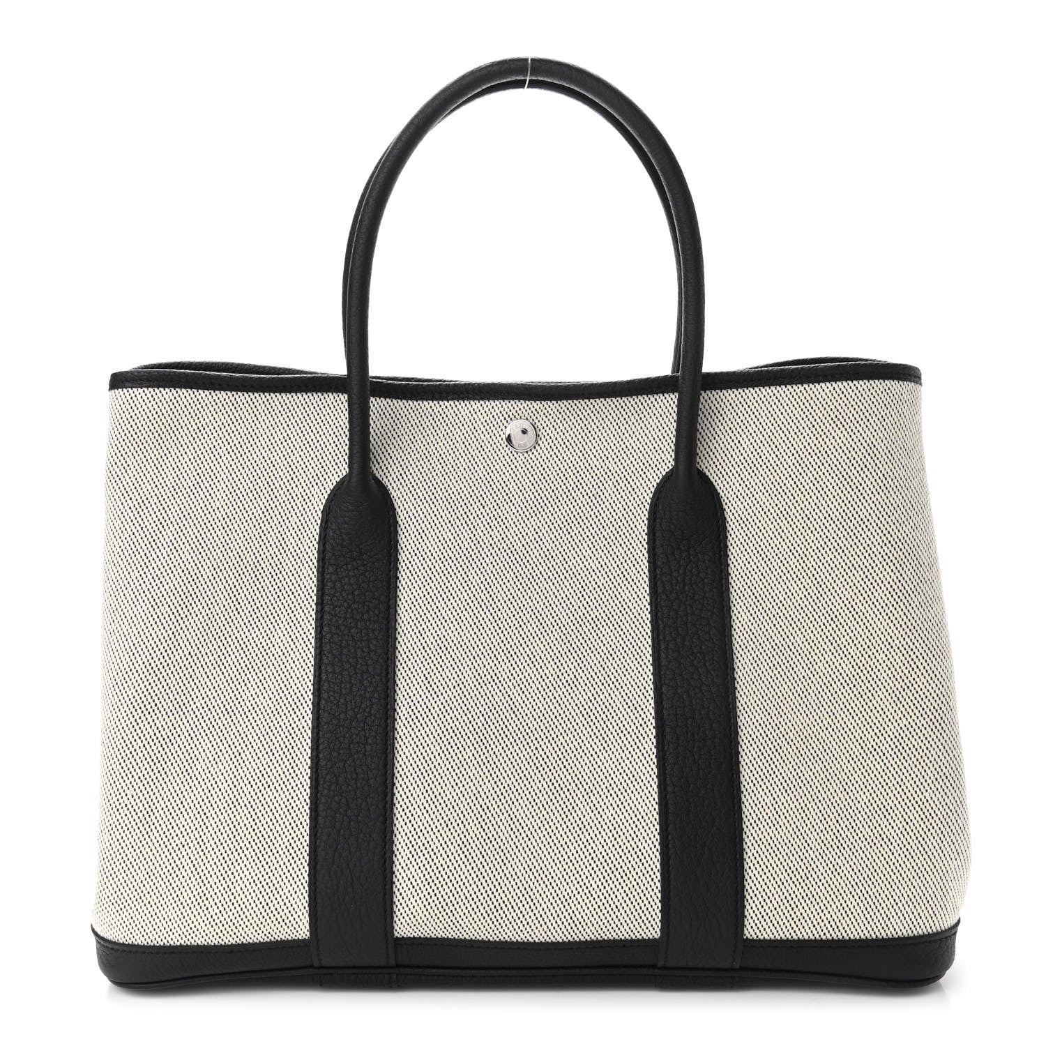 Hermes Twill H Negonda Garden Party 36 MM Tote Ecru Black 1 of 9