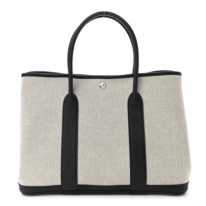 Hermes Twill H Negonda Garden Party 36 MM Tote Ecru Black 1 of 9