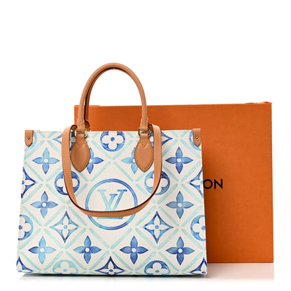 Louis Vuitton Monogram Tiles By The Pool Onthego MM Lagoon Blue 10 of 10