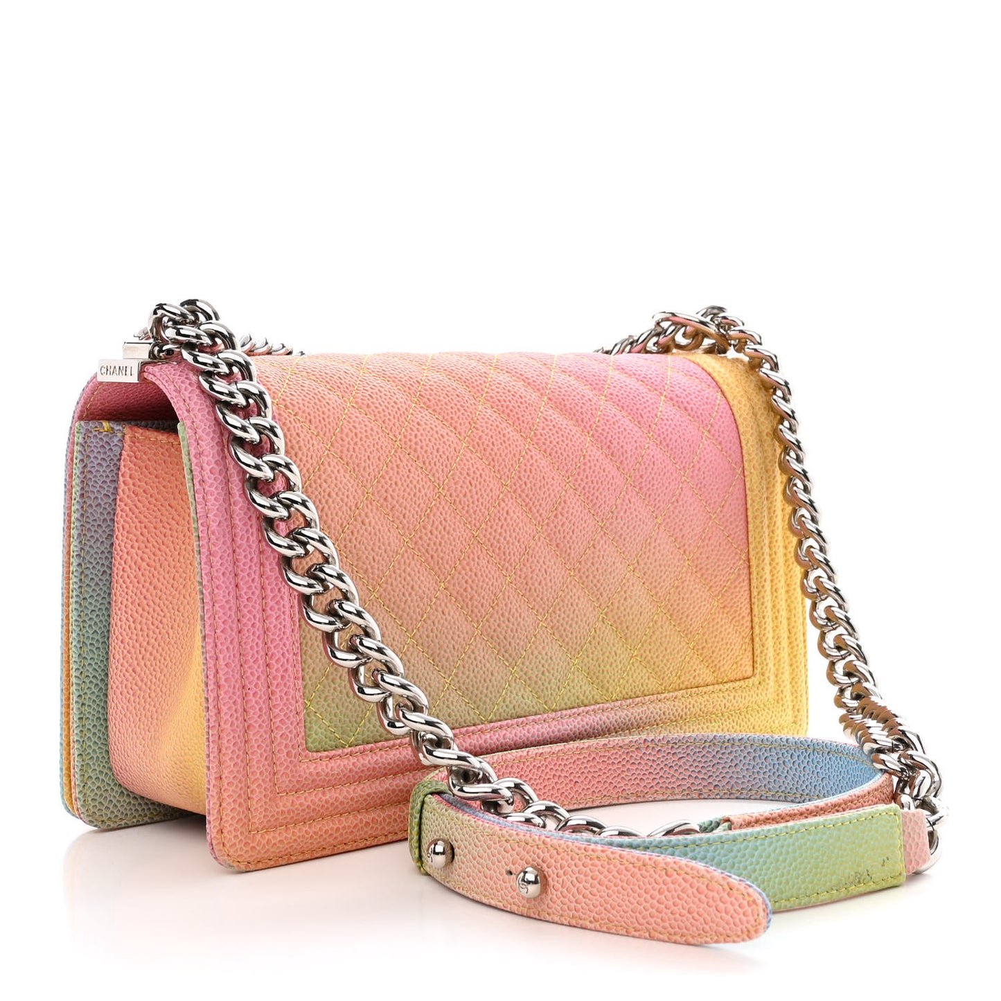 Caviar Quilted Medium Cuba Rainbow Boy Flap Multicolor