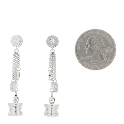 Bulgari 18K White Gold Diamond B.Zero1 Drop Earrings 2 of 6