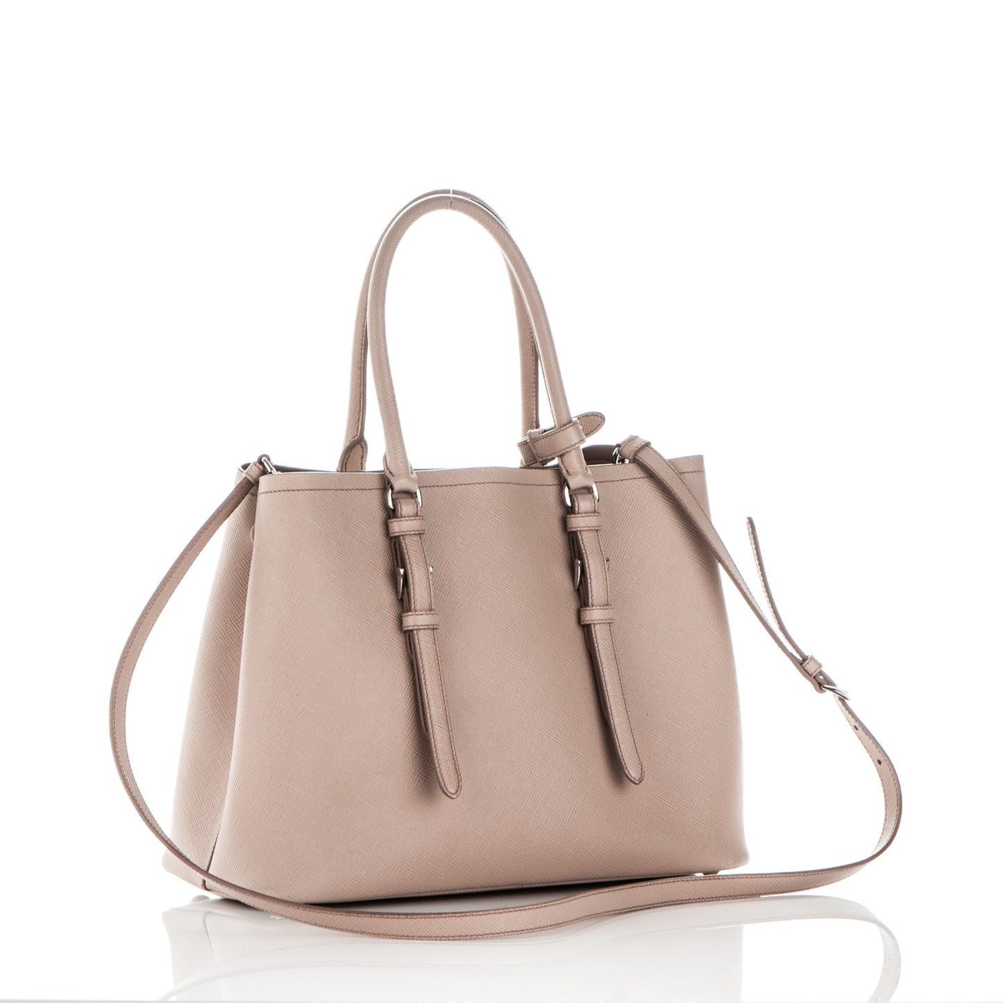 Saffiano Cuir Medium Double Handle Tote Cammeo