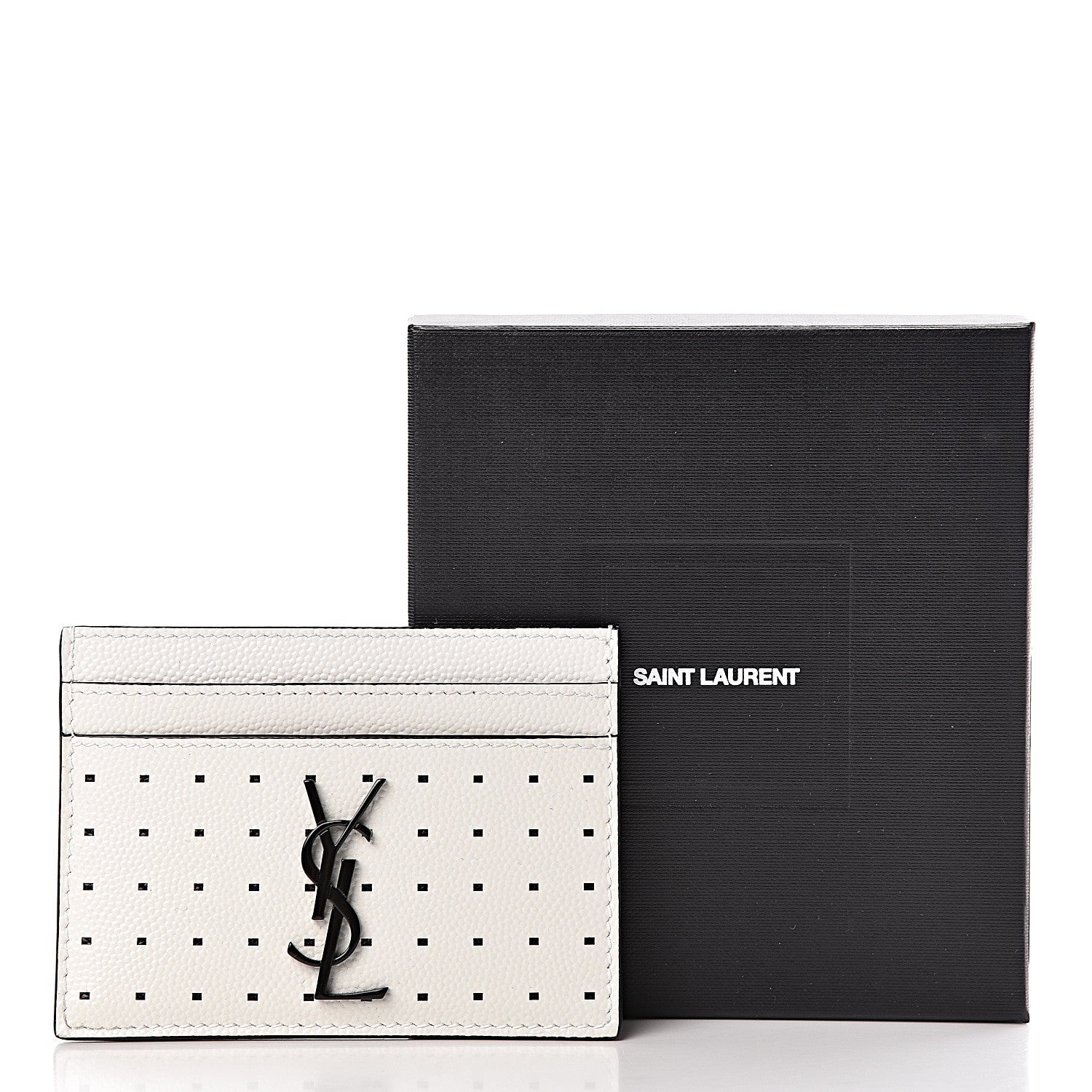 Saint Laurent Grain De Poudre Geo Print Card Case White Black 8 of 8