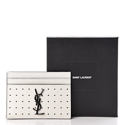 Saint Laurent Grain De Poudre Geo Print Card Case White Black 8 of 8