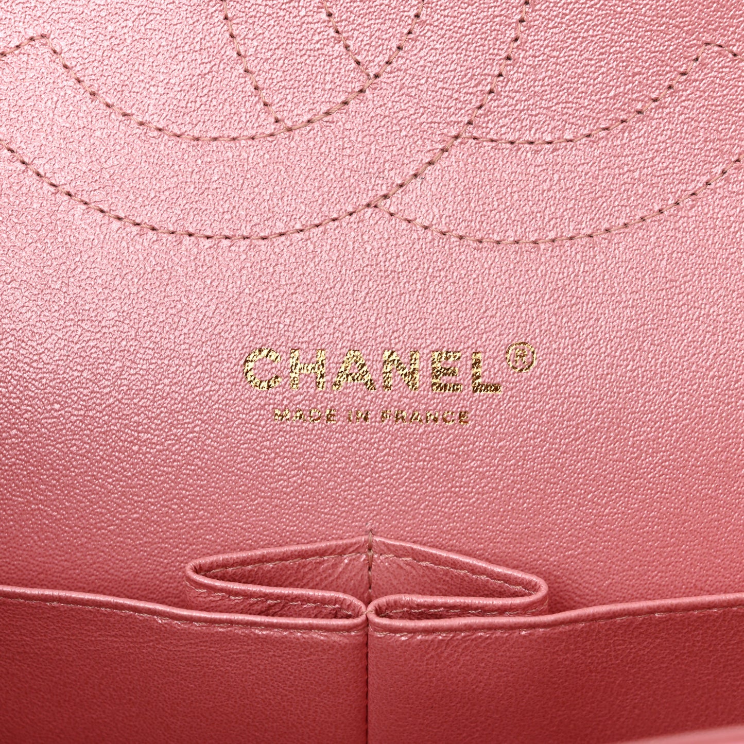 Iridescent Caviar Quilted Jumbo Double Flap Rose Pink