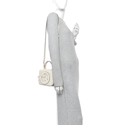 Gucci Sakai Be Green Calfskin Diagonal Stitched Blondie Top Handle Bag Mystic White 2 of 10