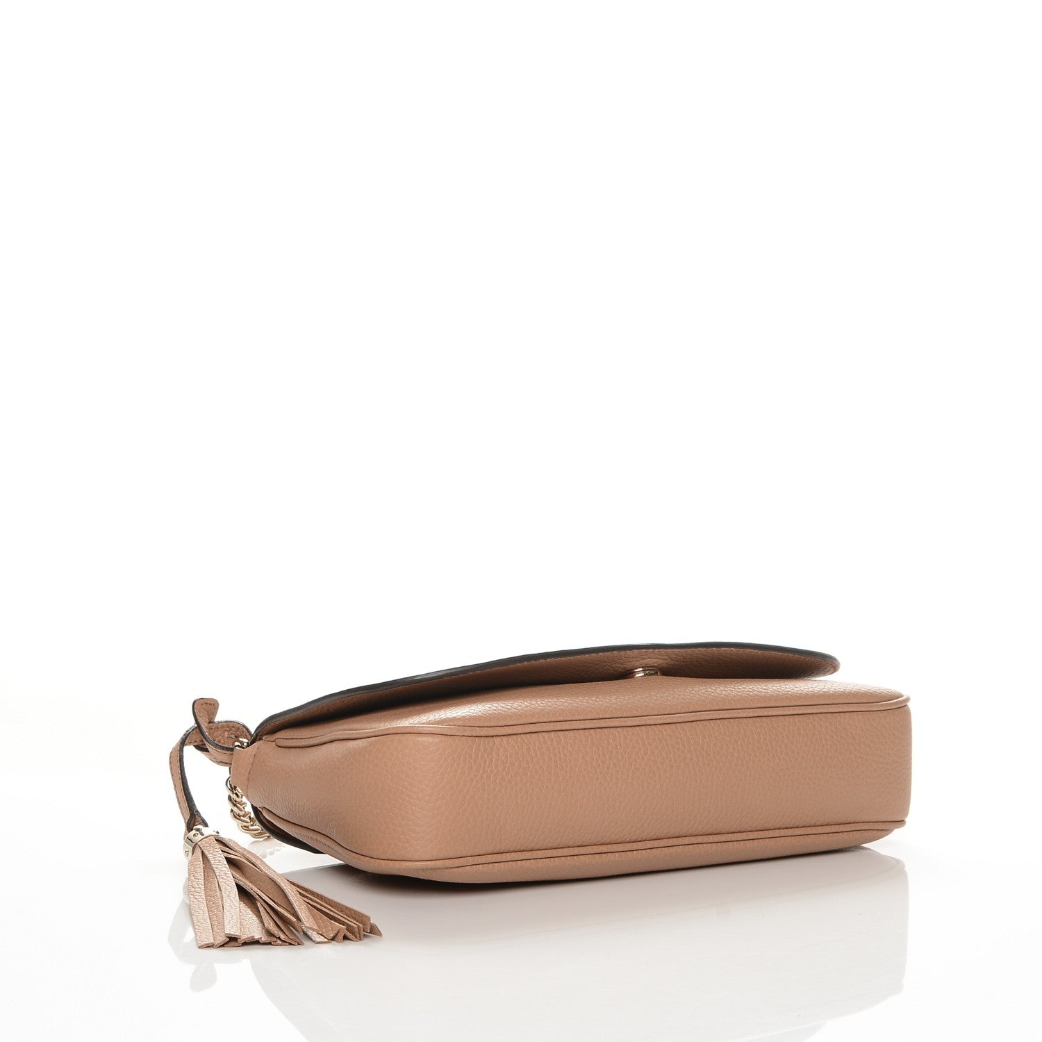Gucci Pebbled Calfskin Medium Soho Flap Crossbody Camelia 4 of 6