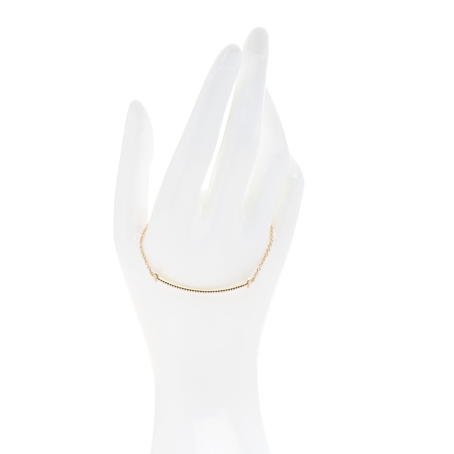 18K Yellow Gold Diamond T Smile Bracelet
