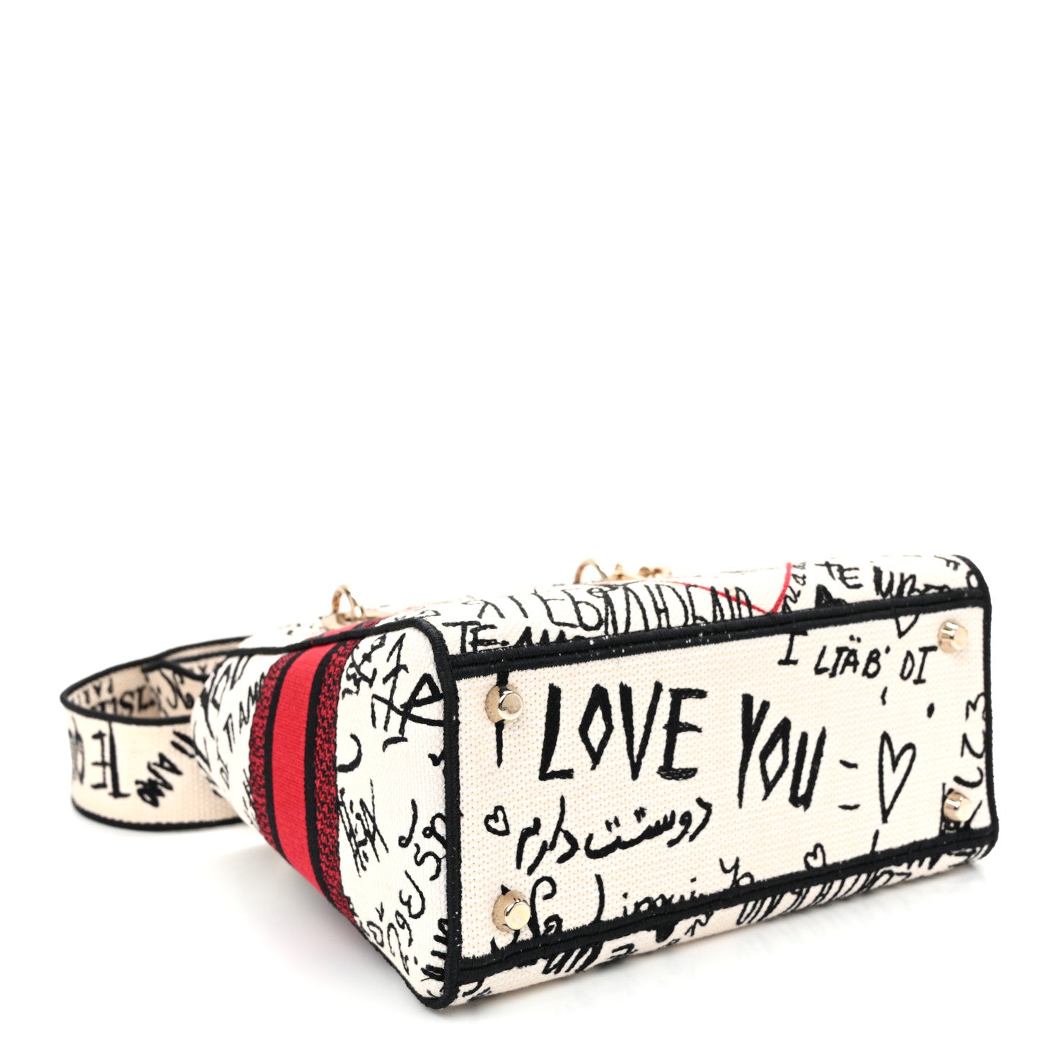 Christian Dior Canvas Medium DiorAmour Graffiti Lady D-Lite Latte 4 of 10