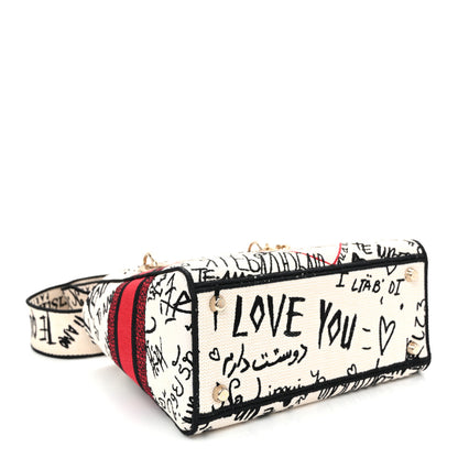 Christian Dior Canvas Medium DiorAmour Graffiti Lady D-Lite Latte 4 of 10
