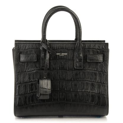 Saint Laurent Calfskin Crocodile Embossed Nano Sac De Jour Black 1 of 6