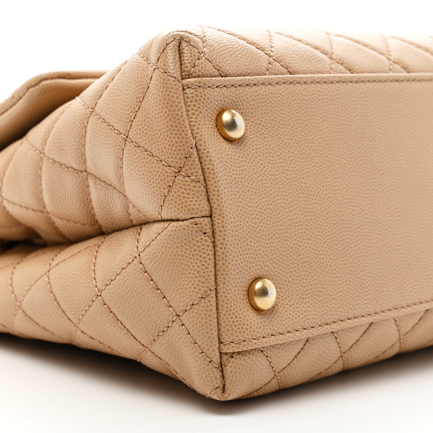 Chanel Caviar Quilted Medium Coco Handle Flap Beige 10 of 11