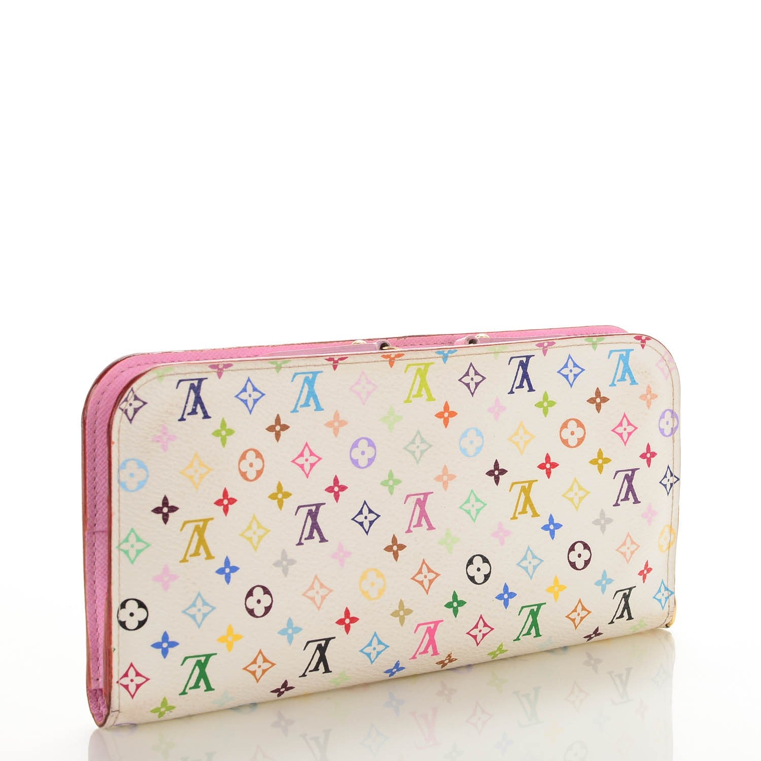Louis Vuitton Monogram Multicolor Insolite Wallet White Litchi 3 of 7