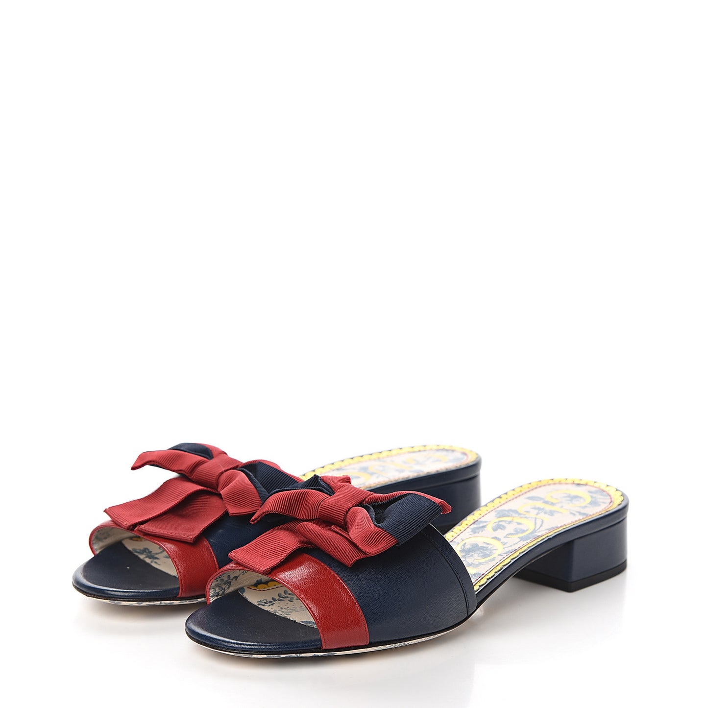 Malaga Kid Sackville Web Bow Slide Sandals 36.5 Navy