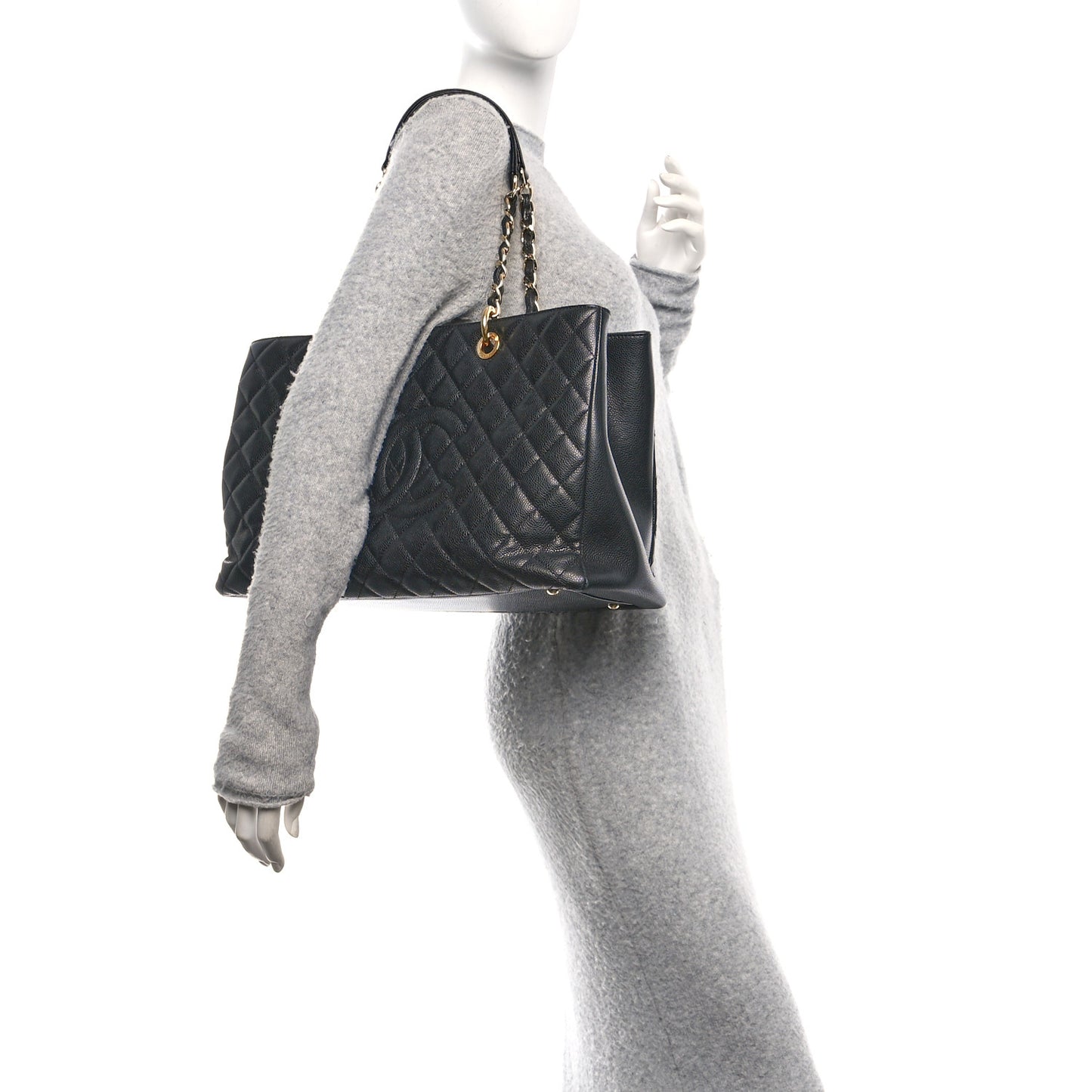 Caviar Quilted XL Grand Shopping Tote GST Black