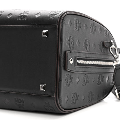 MCM Calfskin Ottomar Monogram Essential Boston Bag Black 9 of 9