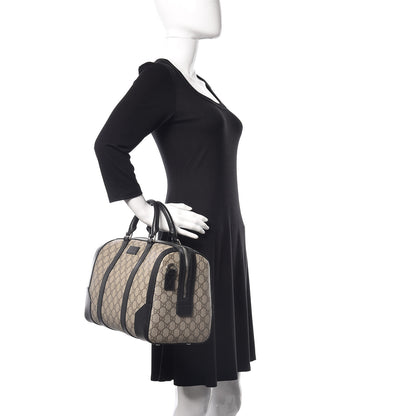 Gucci GG Supreme Monogram Medium Duffle Beige Ebony Black 2 of 14