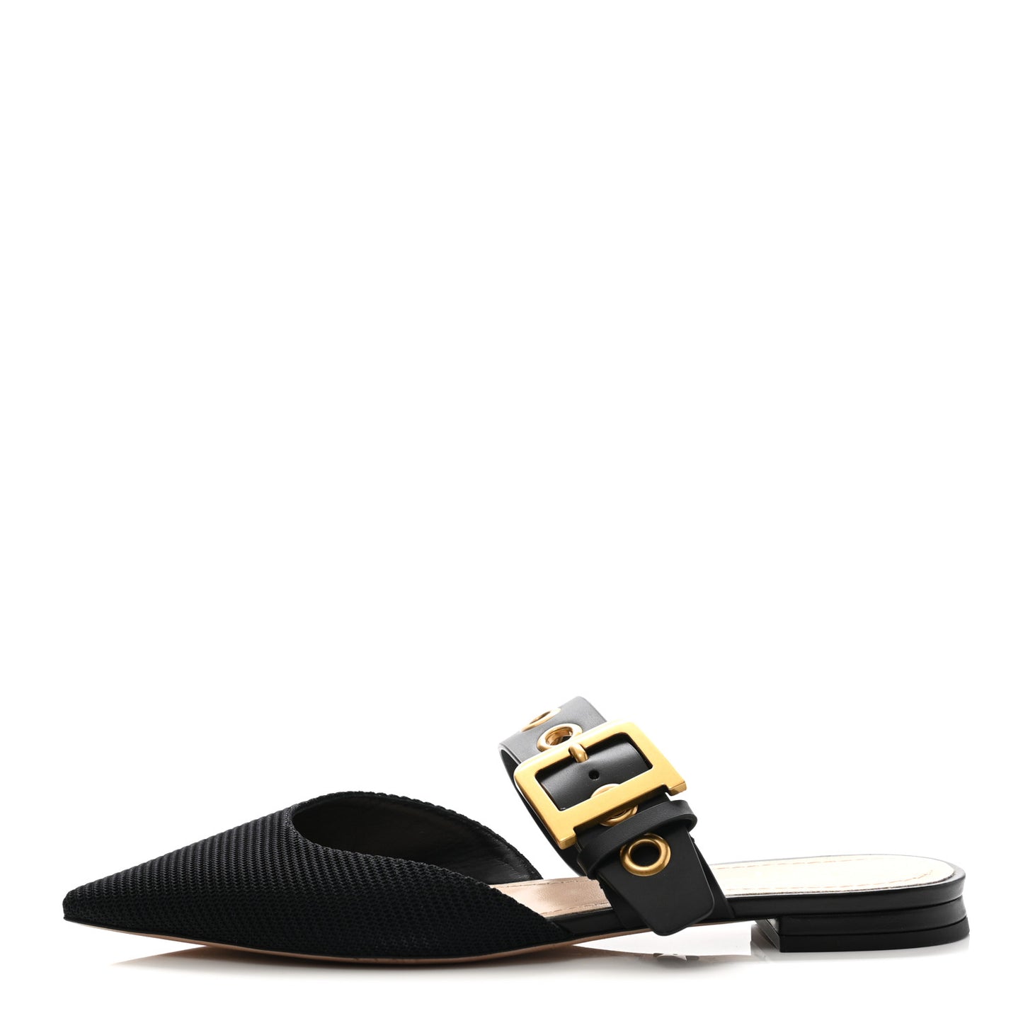 Technical Fabric D-Dior Ballerina Flat Mule 37.5 Black