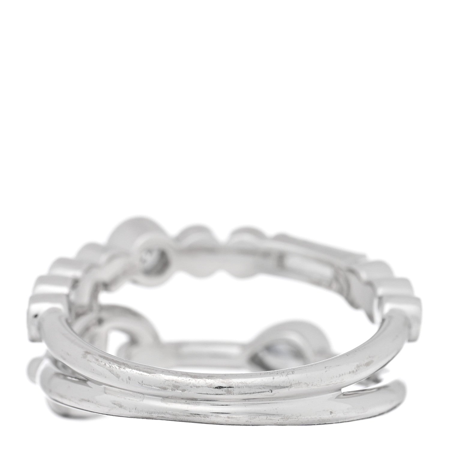 Hermes 18K White Gold Diamond Chaine D'Ancre Fancy Chaos Ring 50 5.25 3 of 5