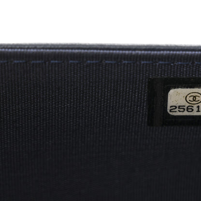 Chanel Braided Sheepskin Boy Wallet On Chain WOC Navy Black 8 of 16