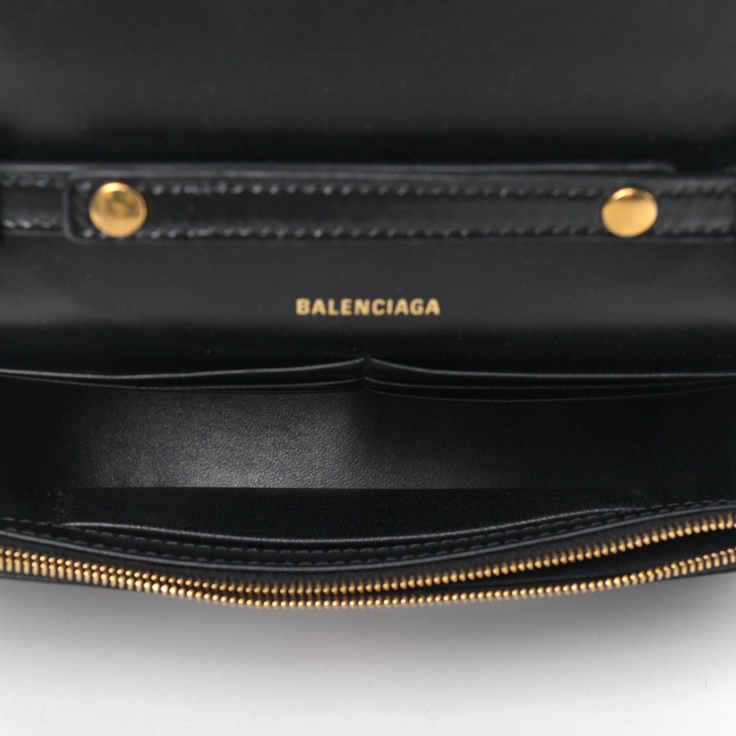 Shiny Box Calfskin Hourglass Chain Bag Black