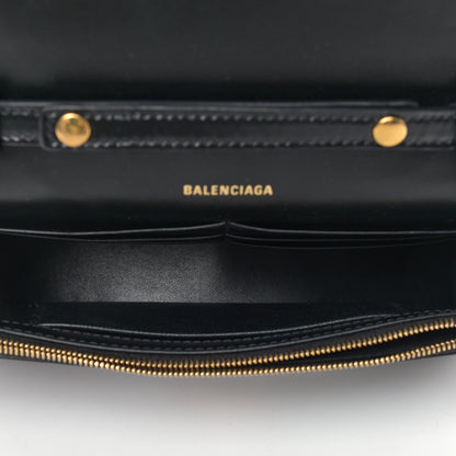 Balenciaga Shiny Box Calfskin Hourglass Chain Bag Black 4 of 8