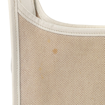 Hermes Toile Taurillon Clemence Evelyne PM Blanc White 15 of 18