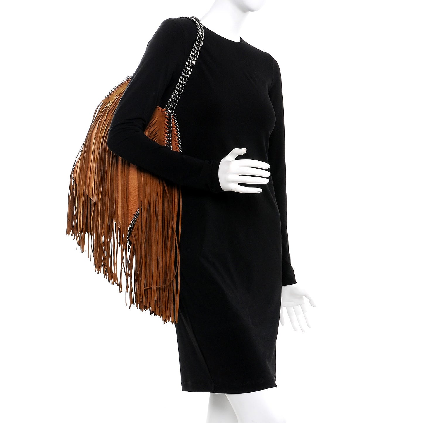 Eco Suede Fringe Falabella Tote Tan