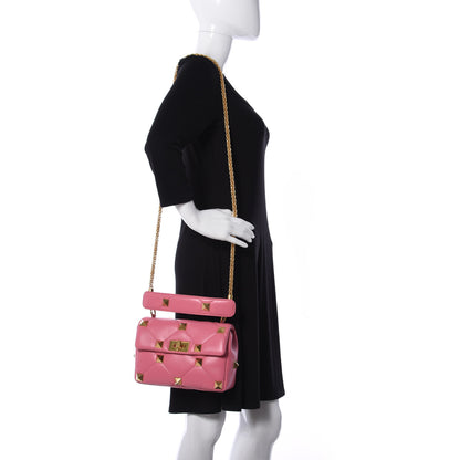 Valentino Garavani Nappa Medium Roman Stud Shoulder Bag Flamingo Pink 2 of 5