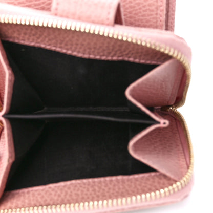 Gucci Monogram Dollar Calfskin Zip Around French Flap Wallet Beige Ebony Soft Pink 6 of 13