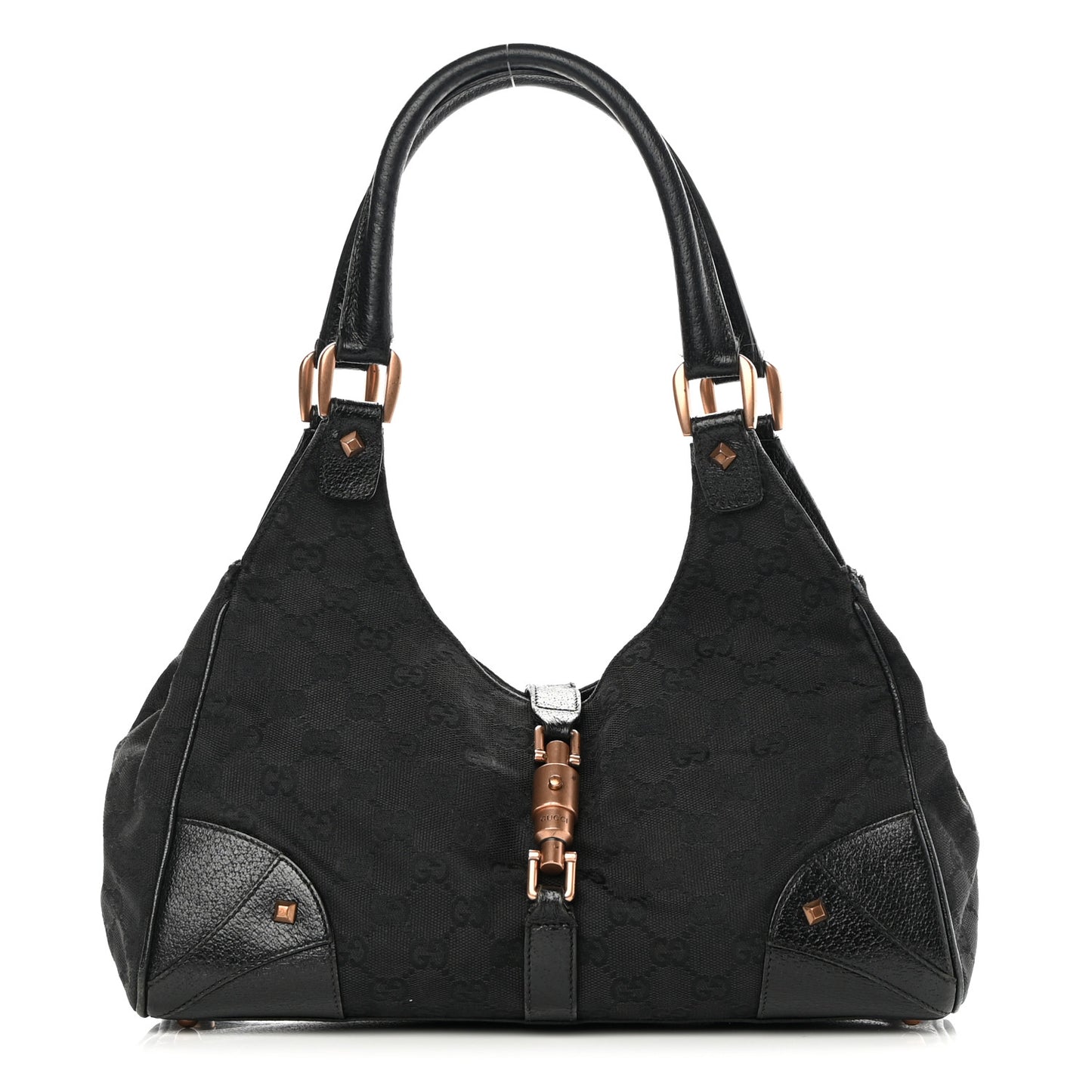 Monogram Calfskin Large Bardot Tote Black