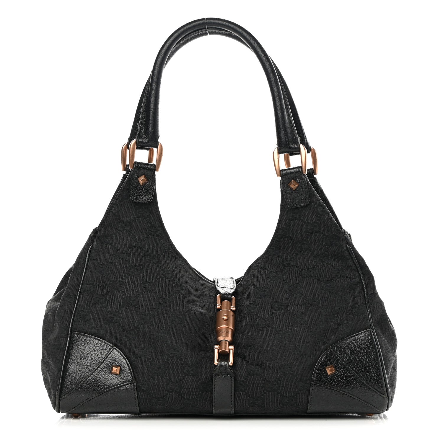 Gucci Monogram Calfskin Large Bardot Tote Black 1 of 15