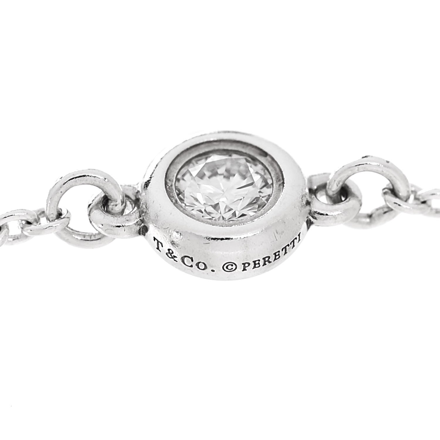 Tiffany Sterling Silver Diamond Elsa Peretti Diamonds by the Yard Ring 52 6 4 of 5