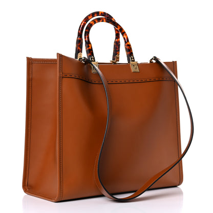 Fendi Vitello King Plexiglass Medium Fendi Sunshine Shopper Tote Cuoio 3 of 16