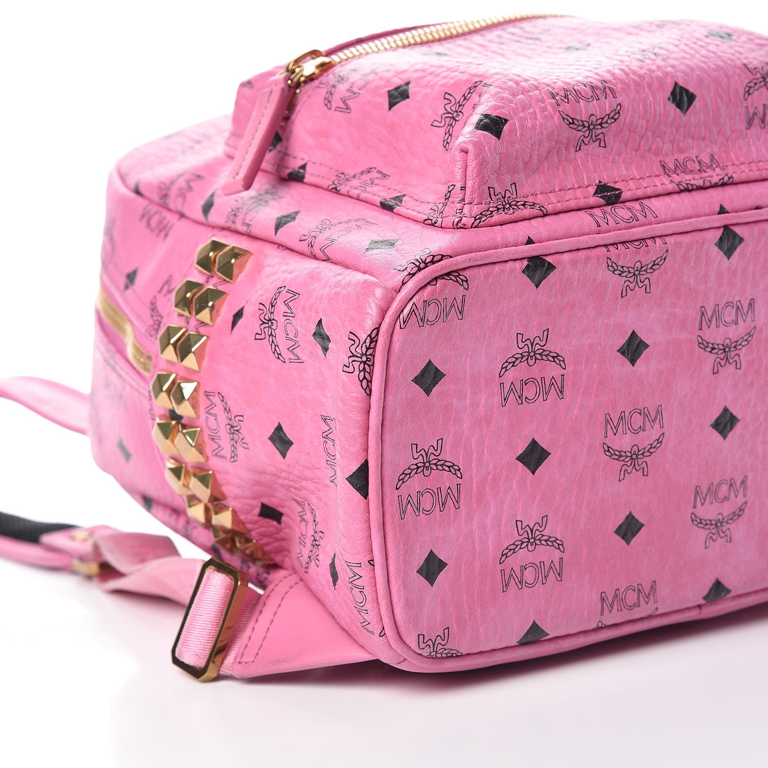 MCM Visetos Small Side Stud Stark Backpack Pink 5 of 10
