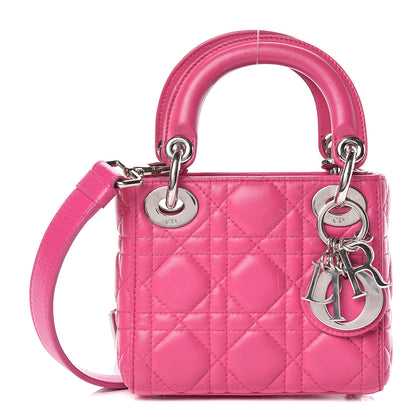 Christian Dior Lambskin Cannage Nano Lady Dior Fuchsia 1 of 11