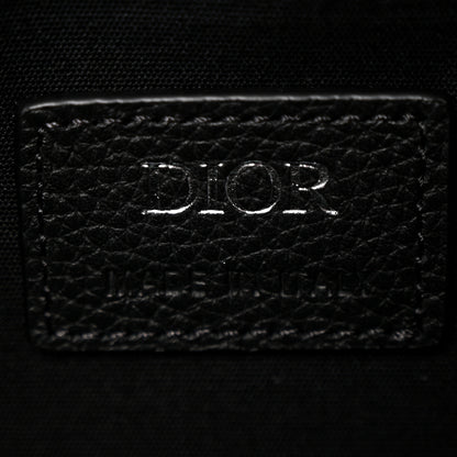 Christian Dior Oblique Jacquard Grained Calfskin Lingot Toiletry Case Blue Black 6 of 7