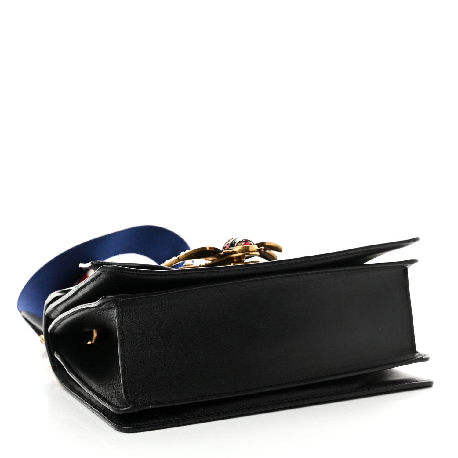 Gucci Calfskin Sylvie Web Small Queen Margaret Top Handle Bag Black 4 of 13